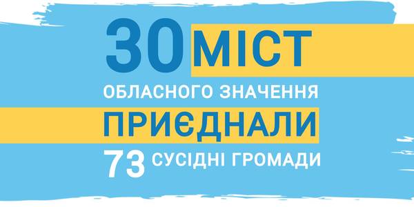 30 cities of oblast significance have already used the mechanism of neighbouring hromadas' accession 