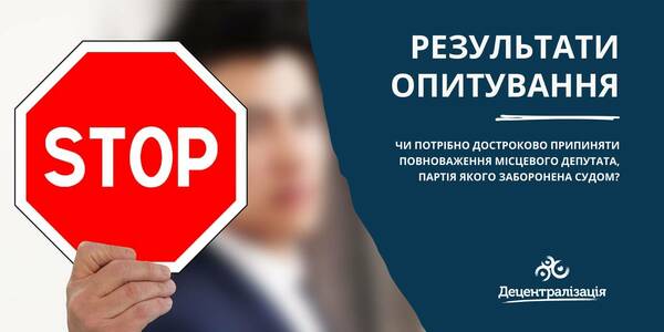 Чи потрібно достроково припиняти повноваження місцевого депутата, партія якого заборонена судом - результати опитування