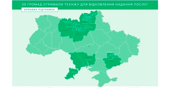 30 громад отримали техніку для відновлення надання послуг від шведсько-українського проєкту PROSTO