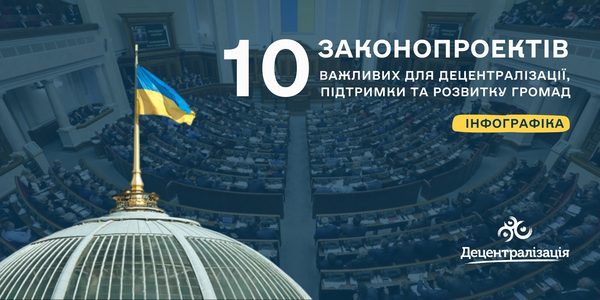 10 законопроектів, важливих для підтримки та розвитку громад і територій – інфографіка

