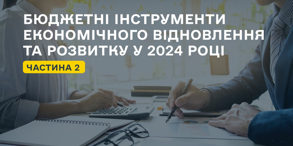 Бюджетні інструменти економічного відновлення  та розвитку у 2024 році. Частина друга