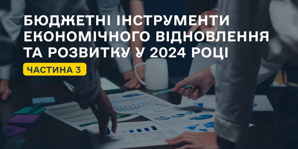 Бюджетні інструменти економічного відновлення та розвитку у 2024 році. Частина третя