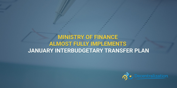 Ministry of Finance almost fully implements January interbudgetary transfer plan