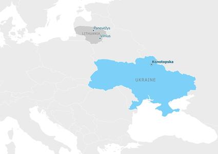 Partnership map - Конотопська територіальна громада