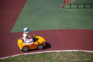 Ігровий майданчик на території дитячого садочка «Сонечко», облаштований за підтримки Програми USAID DOBRE, Шумська громада